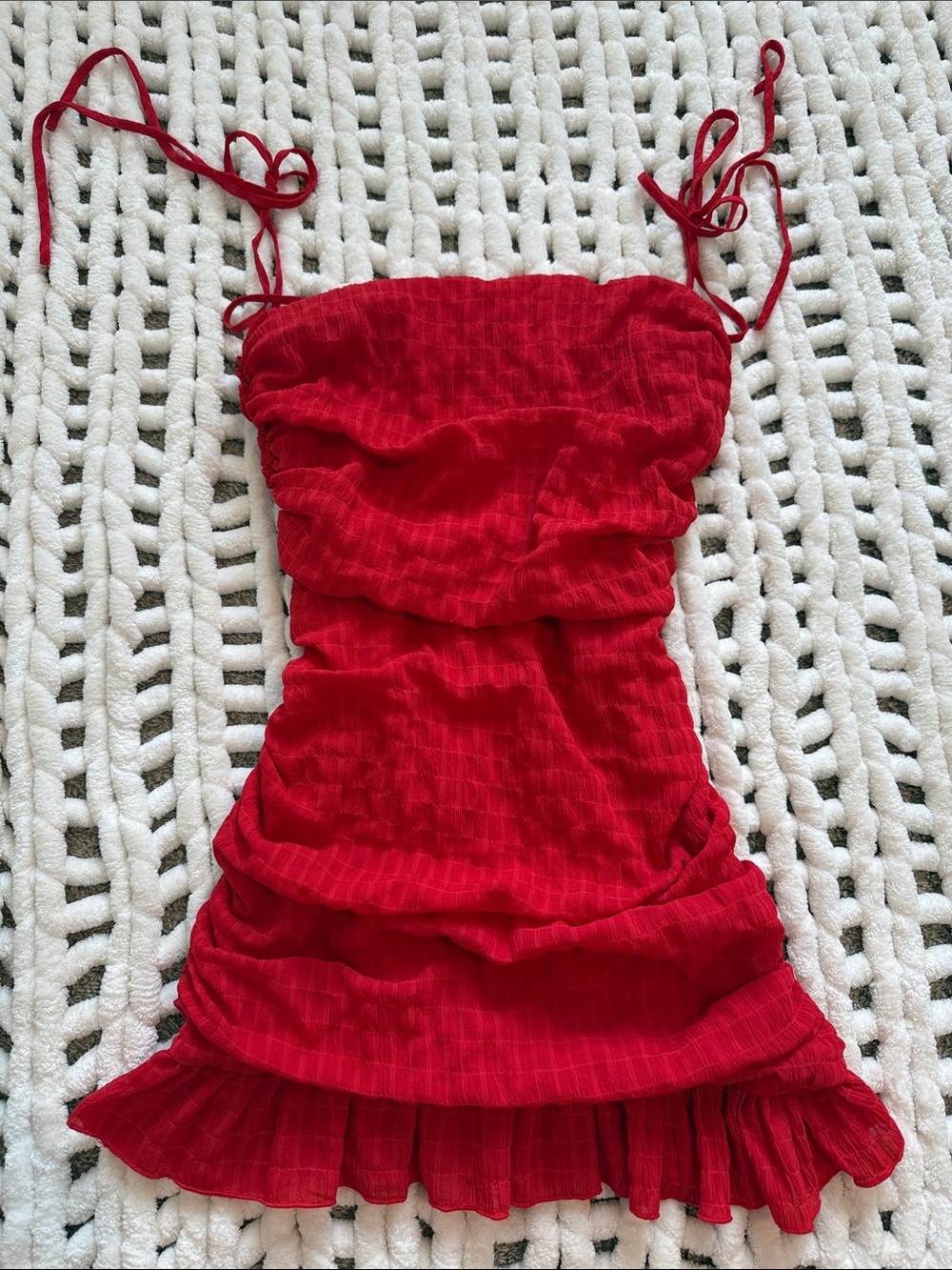 Red Ruffle Mini Dress